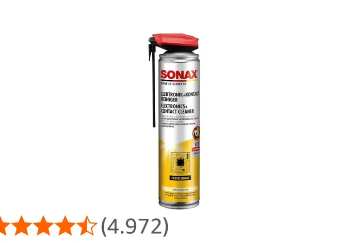 Spray Sonax per pulire contatti elettrici, ideale per elettronica e contatti professionali. Protegge dalla corrosione.