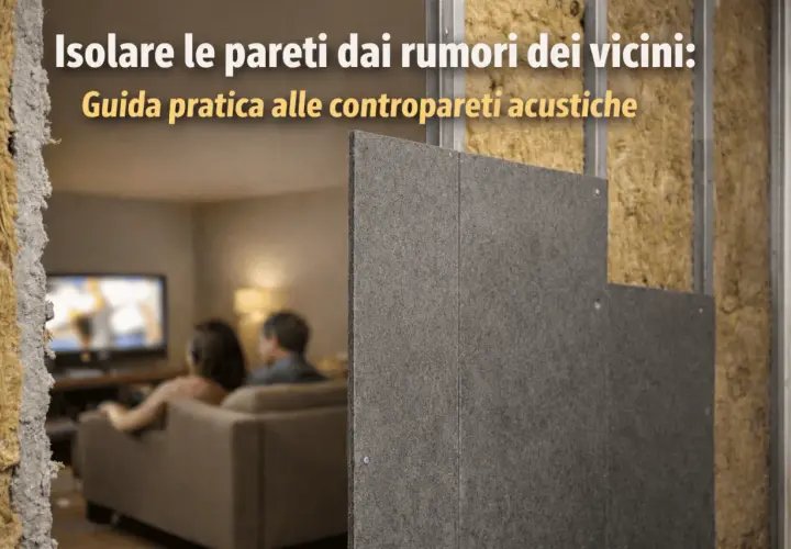 Pannelli grigi per controsoffitti acustici, con isolamento in lana di roccia visibile. Ideali per bloccare i rumori dei vicini.