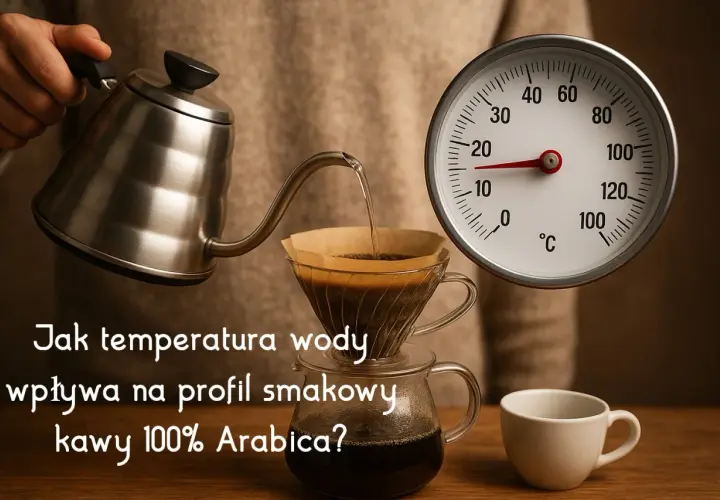 Dopasuj temperaturę wody do kawy sypanej, by odkryć pełnię smaku 100% Arabiki. Termometr pokazuje idealną temperaturę.
