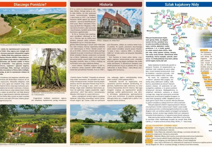 Krajobraz Ponidzia, z widokiem na klasztor Reformackich w Pińczowie, malownicze doliny i rzekę Nidę.