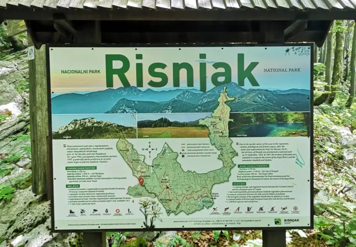 Park narodowy Risnjak: mapa z krajobrazami, szczytami i rzekami. Informacje o przyrodzie i cechach parku.