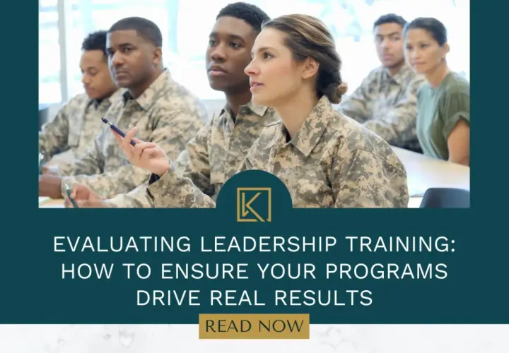 Military personnel in a classroom setting. An effective leadership development program will ensure real results.