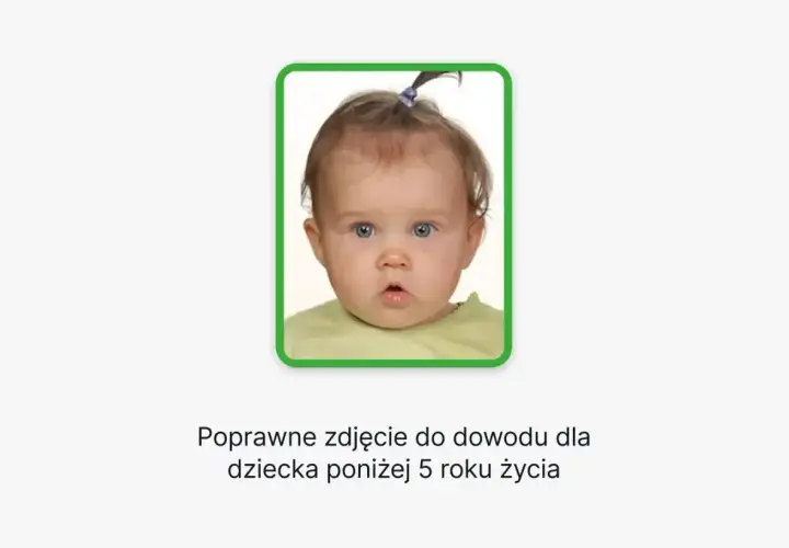 Zdjęcie niemowlaka z niebieskimi oczami i kucykiem, w jasnej bluzce, w ramce.