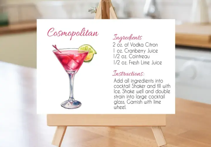 Przepis na Cosmopolitan: drink z wódką, sokiem żurawinowym, Cointreau i limonką. Idealny na każdą okazję.
