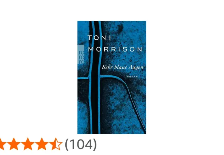 Toni Morrisons Roman "Sehr blaue Augen" mit einem abstrakten, blauen Cover.