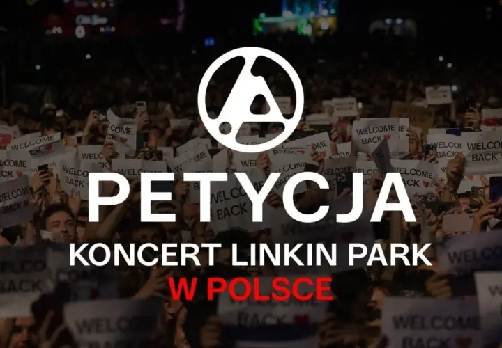 Petycja o koncert Linkin Park w Polsce. Tłum fanów z transparentami "Welcome Back".