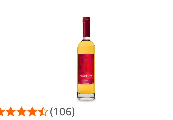 Bouteille de whisky Penderyn Legend, single malt gallois. Un avis très positif pour ce whisky, noté 4,7/5.