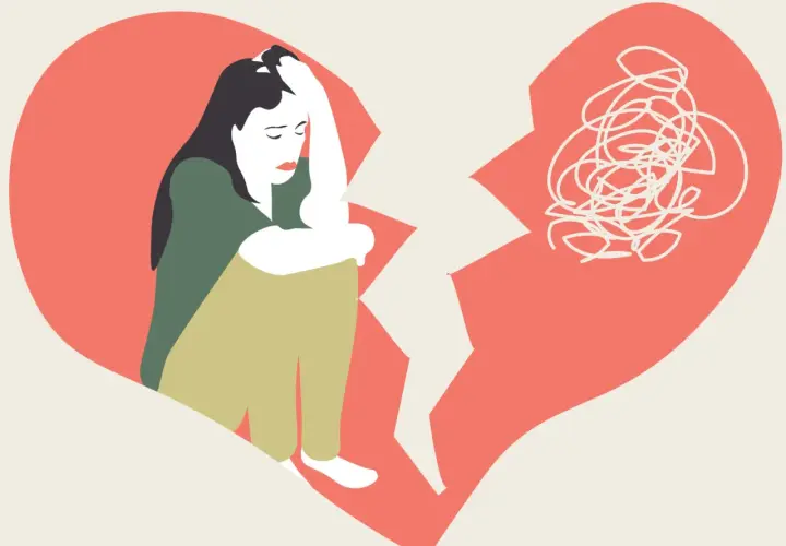 Cuore spezzato, lei piange. Nonostante ci siamo lasciati, il desiderio ci lega ancora.