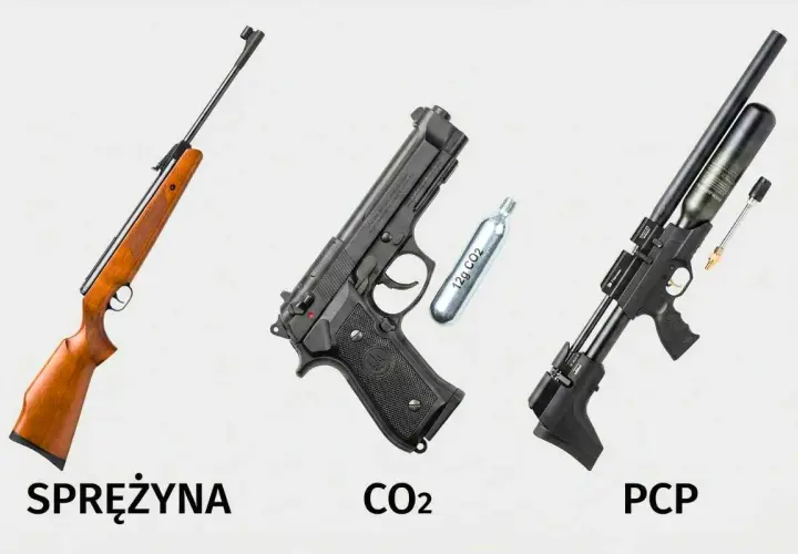 Wiatrówka sprężynowa, pistolet CO2 i karabinek PCP – porównanie rodzajów. Dowiedz się, wiatrówka PCP co to jest i jakie ma zalety.