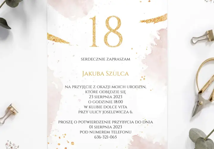 Jak wypisywać zaproszenia na 18, aby były wyjątkowe i osobiste
