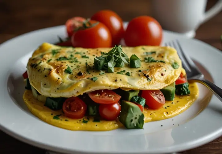 Szybkie śniadanie: Omlet z warzywami i serem w kilka minut