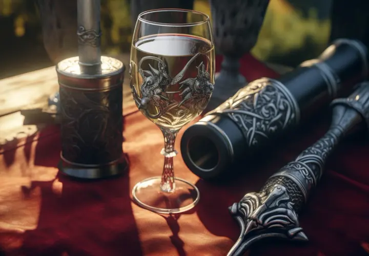 Wiedźmin z dostępem oficjalnego wina Grand Cru przeznaczonego do Corvo Bianco