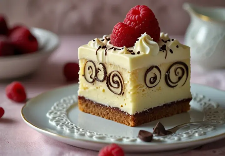 Mazurek z mascarpone i białą czekoladą - delikatny i elegancki deser