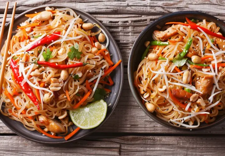 Pad Thai z kurczakiem - tajski makaron z warzywami - przepis