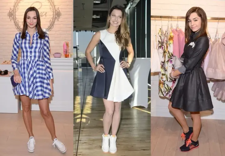 Sportowe buty do sukienki: modne stylizacje, które zachwyca każdego