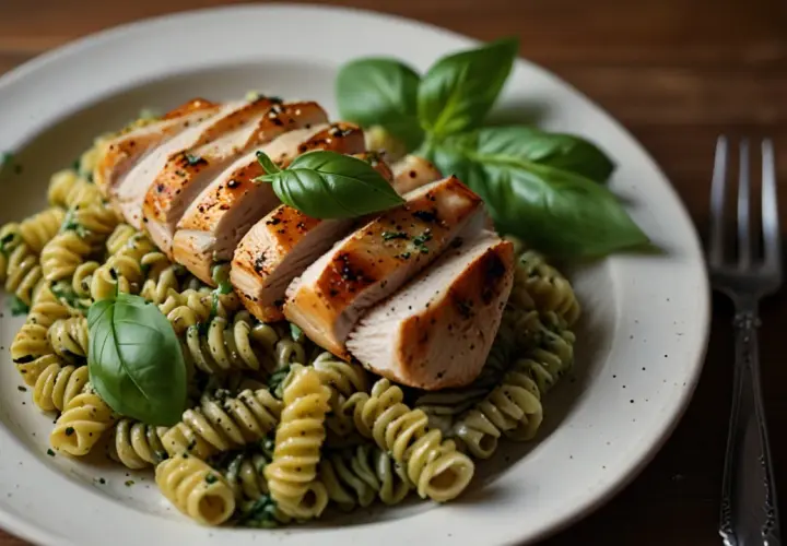 Makaron z pesto i grillowanym kurczakiem: Zdrowy obiad, który pokochasz