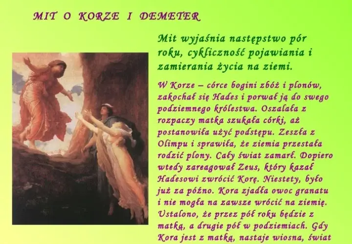 Mit o Demeter i Korze wyjaśnia, jak strach przed utratą zmienia pory roku
