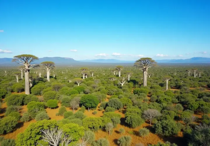 Aleja Baobabów na Madagaskarze. Kiedy jechać? Najlepiej w porze suchej, od kwietnia do października, by podziwiać te majestatyczne drzewa na tle błękitnego nieba.