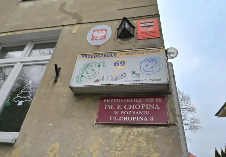 Przedszkole nr 69 im. F. Chopina w Poznaniu, ul. Chopina 3. Kierunkowy Poznań.