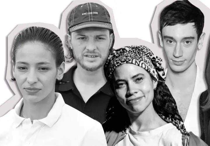 Distribution de portraits de quatre personnes, un homme avec une casquette, une femme souriante, un jeune homme et une femme au premier plan.