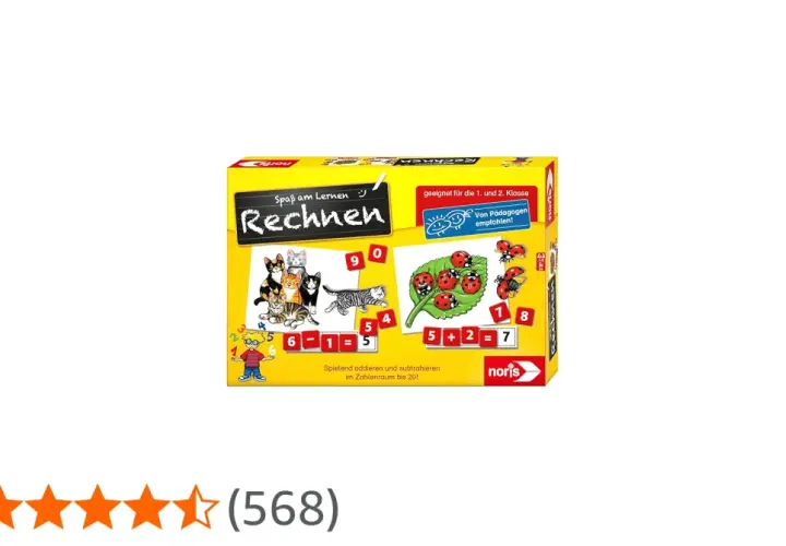 Spiel mit Zahlen: Lernspiel "Rechnen" mit Katzen und Marienkäfern für die 1. und 2. Klasse. Addieren und subtrahieren bis 20.