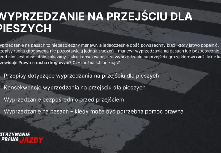 Wyprzedzanie na pasach jest niebezpieczne i zabronione. Dowiedz się o przepisach, konsekwencjach i karach za wyprzedzanie na przejściu dla pieszych.