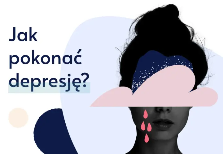 Grafika przedstawia twarz kobiety z chmurą nad głową i różowymi łzami.