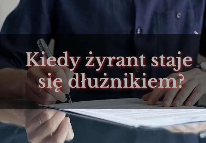 Mężczyzna podpisuje dokumenty, stając się poręczycielem kredytu. Kiedy żyrant staje się dłużnikiem?