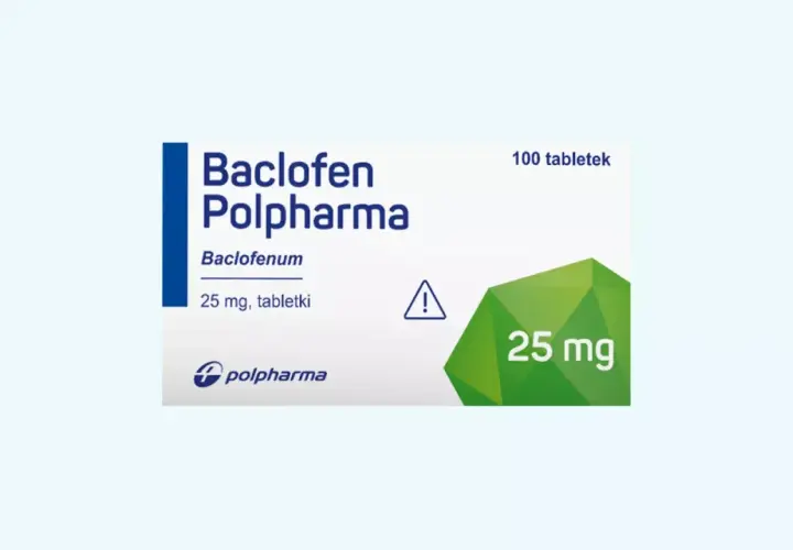 Opakowanie leku Baclofen Polpharma 25 mg, 100 tabletek.