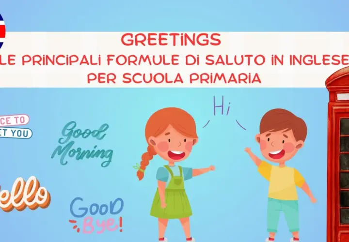 Bambini imparano le principali formule di saluto in inglese: "Hello", "Hi", "Good Morning", "Nice to meet you", "Good Bye!".