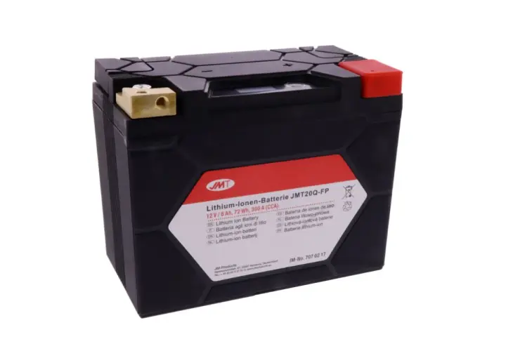 Batteria JMT 12V per Harley Davidson, leggera e potente, ideale per chi cerca prestazioni.