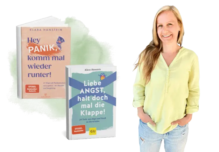 Klara Hanstein präsentiert ihre Bücher "Hey Panik, komm mal wieder runter!" und "Liebe Angst, halt doch mal die Klappe!".
