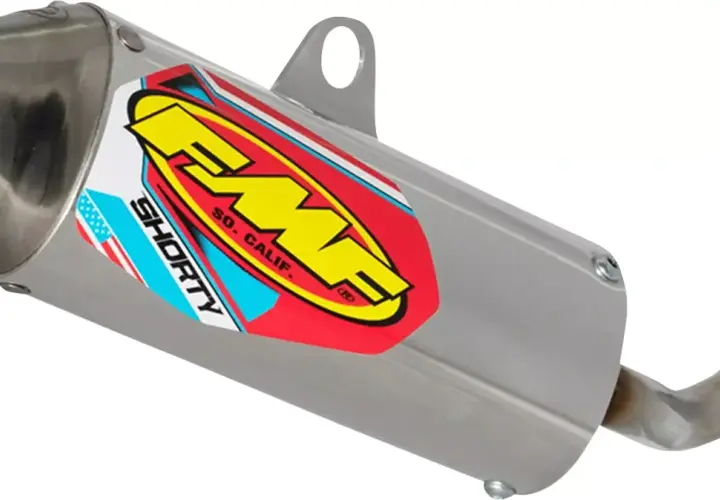 Wydech FMF Shorty z naklejką w barwach USA i logo FMF.
