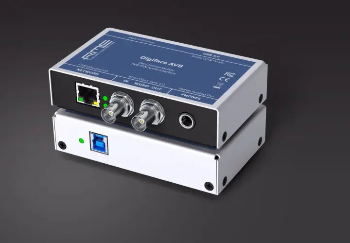 RME Digiface AVB: 256-Kanal Mobile AVB/TSN Audio Interface. Eine Alternative zu Dante für professionelle Audioübertragung.