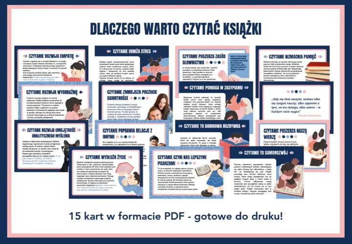 Dlaczego warto czytać książki, które wywołały kontrowersje społeczne? Plakat z 15 kartami PDF.