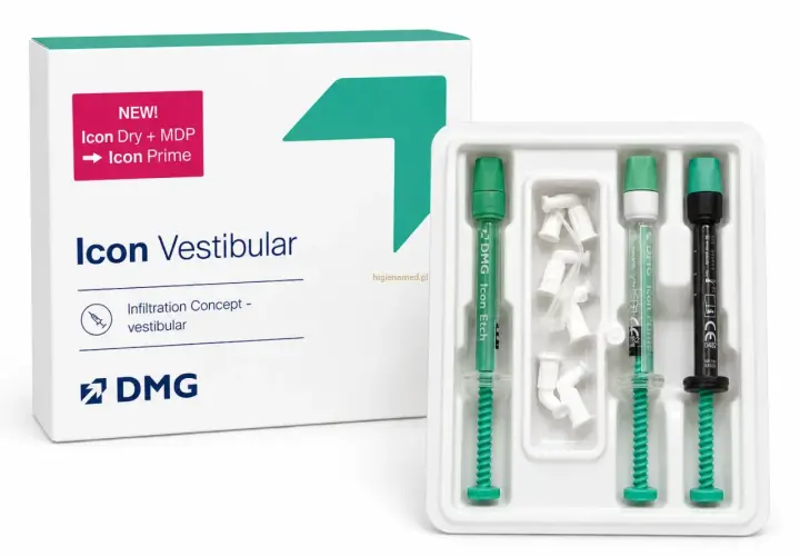 Zestaw Icon Vestibular do infiltracji próchnicy. Stomatologia - poznaj przeciwwskazania i zastosowanie.