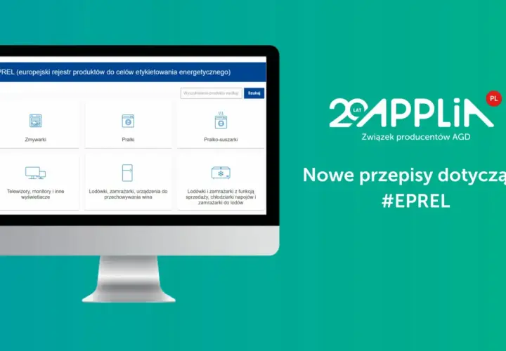 Baza EPREL prezentuje kategorie urządzeń AGD, takie jak pralki, lodówki i telewizory.