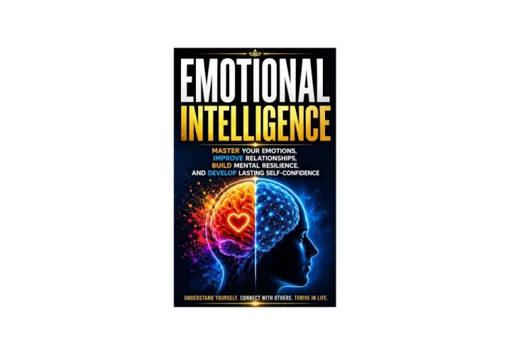 Discover the best ways to improve emotional intelligence. This image shows a brain split into two halves: one fiery and heart-filled, the other cool and connected.