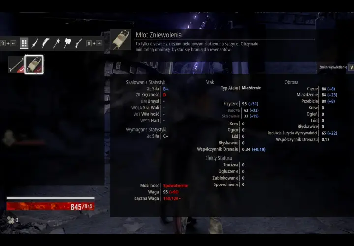 Młot Zniewolenia w Code Vein. Statystyki broni, jej ataki i obrona.