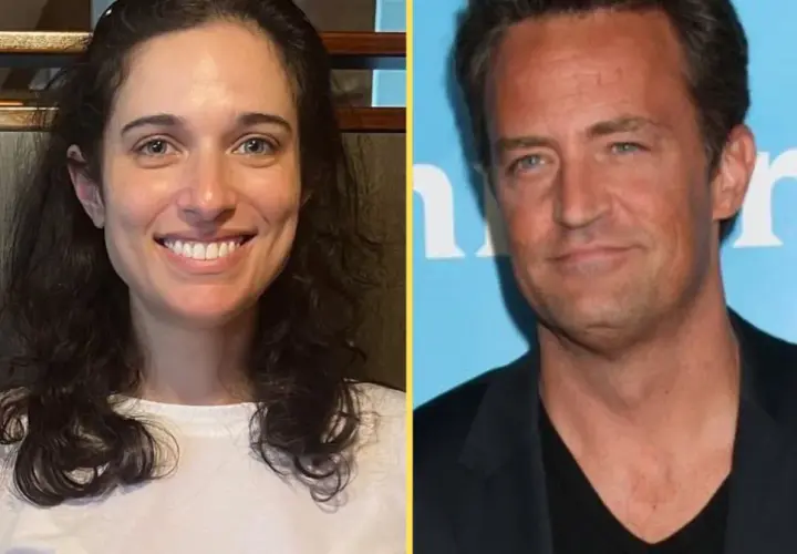 Uśmiechnięta Molly Hurwitz obok Matthew Perry'ego.