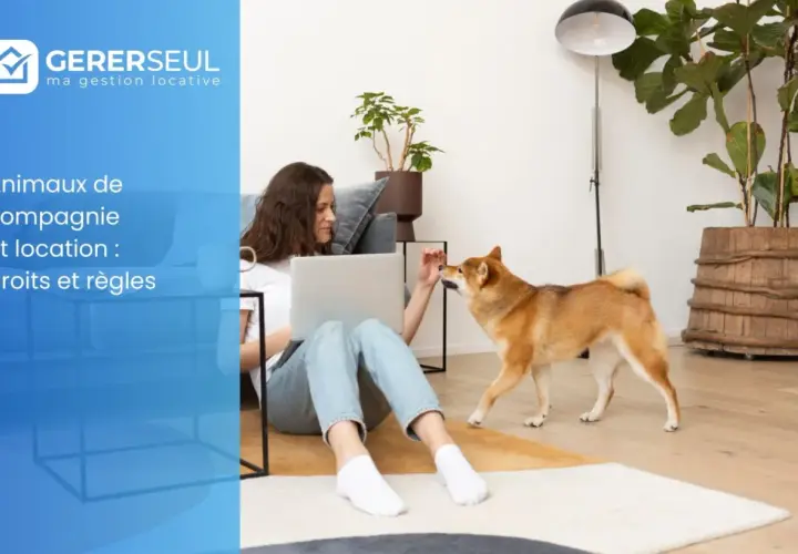 Une femme avec son chien, sujet de l'expulsion locataire avec animaux. Droits et règles de la location.