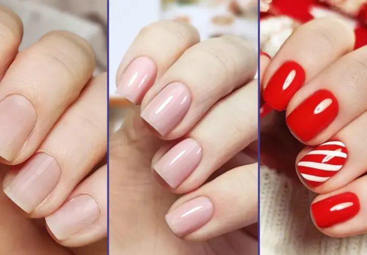 Jak nakładać bazę kauczukową: od naturalnych paznokci, przez różowy manicure, po czerwone zdobienia.