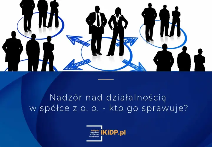 Sylwetki ludzi w kręgach połączonych strzałkami, symbolizujące nadzór i strukturę organizacyjną.