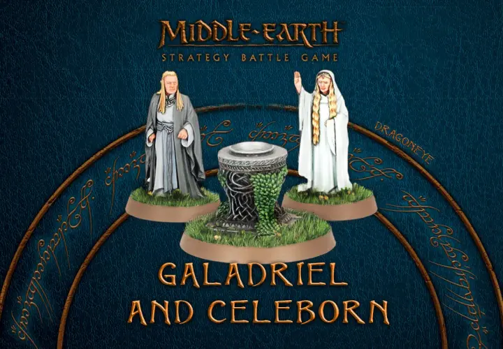 Galadriela i Celeborn, postacie z gry strategicznej Middle-earth, gotowi do bitwy.