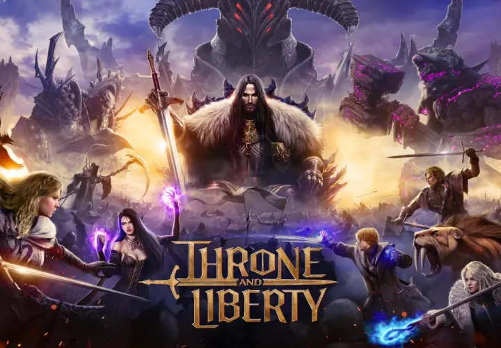 Bitwa o tron i wolność w świecie fantasy. Bohaterowie walczą z potężnymi przeciwnikami, a w tle widać złowrogiego demona.