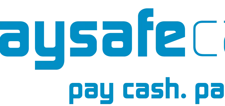 Logo paysafecard z hasłem "pay cash. pay safe.". Szybko i bezpiecznie kup paysafecard za sms.