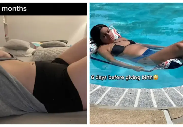 La gravidanza criptica: pancia a 6 mesi e poi, 6 giorni prima del parto, rilassata in piscina.