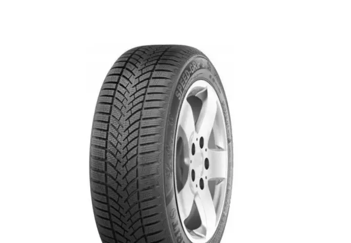Opona zimowa Semperit Speed-Grip z felgą, gotowa na śnieg i lód.