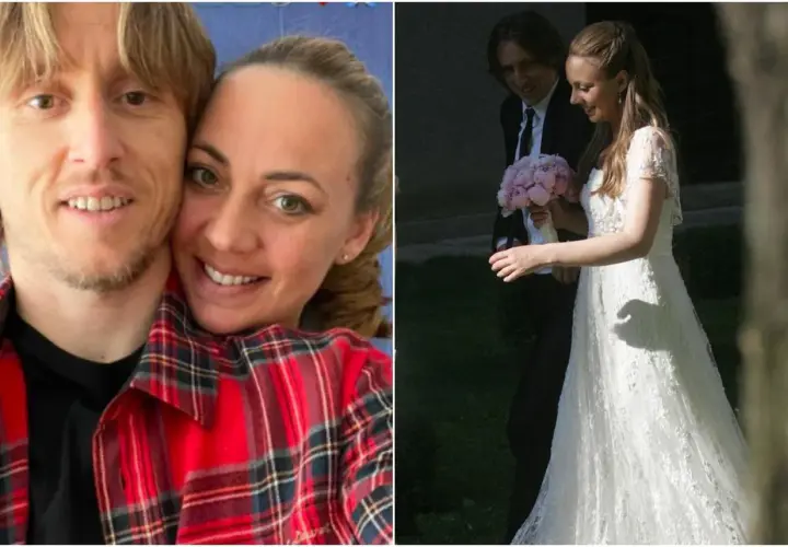Luka Modrić z żoną Vanją Bosnić – zdjęcie z wesela i selfie.