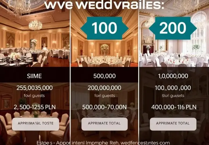 Wesele na 150 osób: Ile kosztuje w 2025? Szczegółowy kosztorys